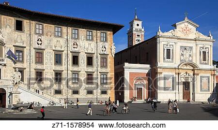 Picture - Italy, Tuscany, Pisa, Palazzo dei Cavalieri, Santo Stefano church,. Fotosearch