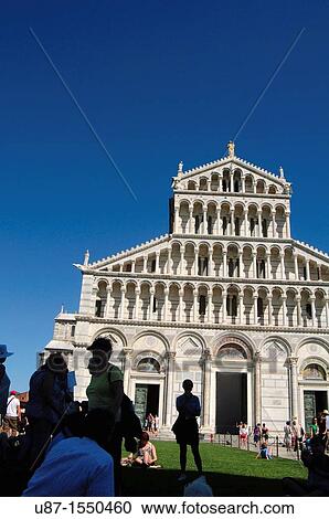 Italy, Tuscany, Pisa, Piazza dei Miracoli, Cathedral Facade View Large Photo Image Stock Image - Italy, Tuscany, Pisa, Piazza dei Miracoli, Cathedral Facade. Fotosearch