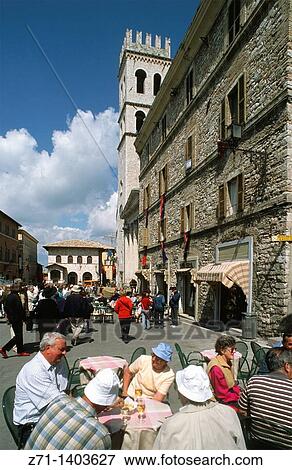 Italy, Umbria, Assisi, Piazza del Comune, View Large Photo Image Stock Photo - Italy, Umbria, Assisi, Piazza del Comune,. Fotosearch