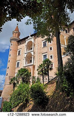 Stock Image - Italy, Urbino, palazzo ducale. Fotosearch