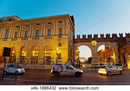 Italy, Veneto Region, Verona, Traffic at Piazza Bra square View Large Photo Image Stock Image - Italy, Veneto Region, Verona, Traffic at Piazza Bra square. Fotosearch
