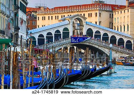 Italy, Venezia City, Rialto Bridge View Large Photo Image Stock Photo - Italy, Venezia City, Rialto Bridge. Fotosearch