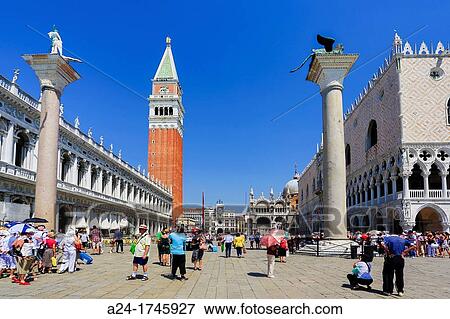 Italy, Venezia City, San Marco Square View Large Photo Image Stock Photo - Italy, Venezia City, San Marco Square. Fotosearch