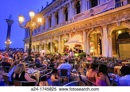 Italy, Venezia City, San Marco Square, Terrace View Large Photo Image Stock Photography - Italy, Venezia City, San Marco Square, Terrace. Fotosearch