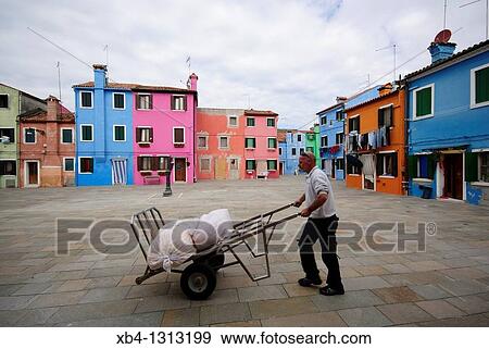 Stock Photo - Italy, Venice, Burano island.. Fotosearch