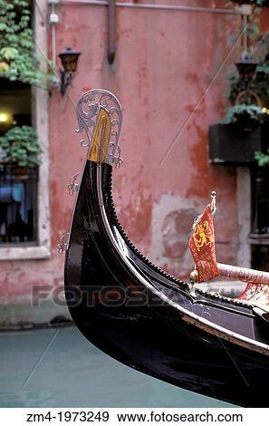 ITALY, VENICE, DETAIL OF GONDOLA, BOW. View Large Photo Image Stock Photo - ITALY, VENICE, DETAIL OF GONDOLA, BOW.. Fotosearch