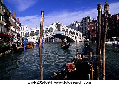 ITALY, VENICE, GRAND CANAL, RIALTO BRIDGE, GONDOLA. View Large Photo Image Picture - ITALY, VENICE, GRAND CANAL, RIALTO BRIDGE, GONDOLA.. Fotosearch