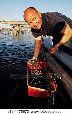 Italy, Venice, Laguna, Islands, shell fishermen near Chioggia clams grower, Enrico Boscolo. View Large Photo Image Stock Image - Italy, Venice, Laguna, Islands, shell fishermen near Chioggia clams grower, Enrico Boscolo.. Fotosearch