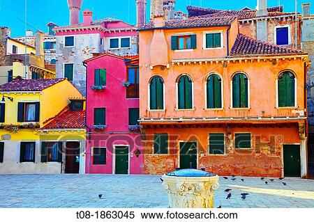 Italy, Venice, San Marco, Colorful Houses View Large Photo Image Stock Photography - Italy, Venice, San Marco, Colorful Houses. Fotosearch