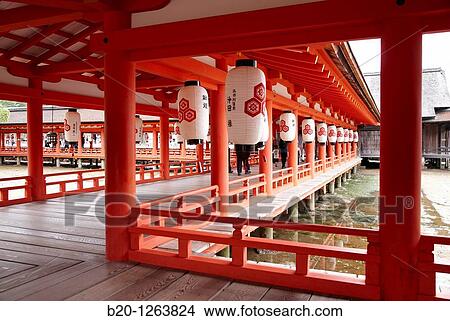 Itsukushima Shrine, Miyajima island, Hiroshima, Japan. View Large Photo Image Picture - Itsukushima Shrine, Miyajima island, Hiroshima, Japan.. Fotosearch