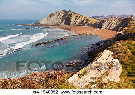 Itzurun Flysch, Zumaya, Gipuzkoa, Basque Country Geopark, Spain View Large Photo Image Stock Image - Itzurun Flysch, Zumaya, Gipuzkoa, Basque Country Geopark, Spain. Fotosearch