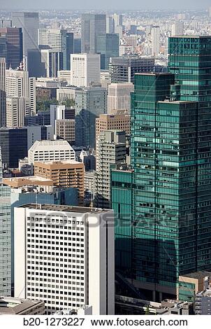Stock Photo - Izumi Garden Tower, Tokyo City View, Roppongi Hills Mori Tower, Tokyo, Japan.. Fotosearch