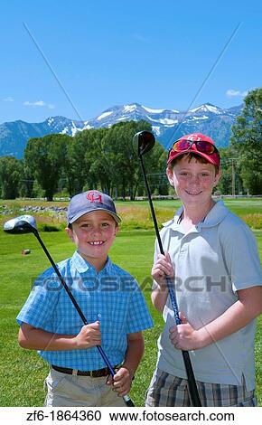 Jackson Hole Wyoming at Jackson Hole Golf Course with two young boys portrait View Large Photo Image Stock Image - Jackson Hole Wyoming at Jackson Hole Golf Course with two young boys portrait. Fotosearch