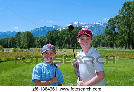 Jackson Hole Wyoming at Jackson Hole Golf Course with two young boys portrait View Large Photo Image Stock Image - Jackson Hole Wyoming at Jackson Hole Golf Course with two young boys portrait. Fotosearch