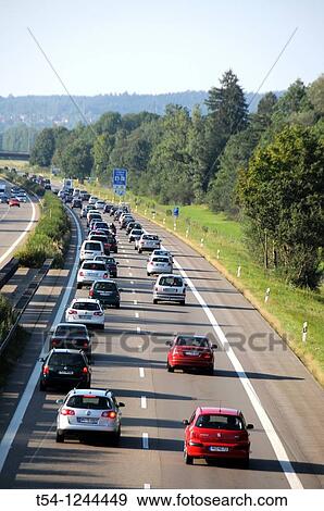 Jam at highway construction site View Large Photo Image Stock Photo - Jam at highway construction site. Fotosearch
