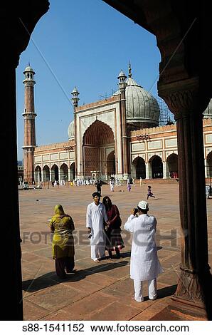 Stock Image - Jama Masjid Mosque in Old Delhi. Fotosearch