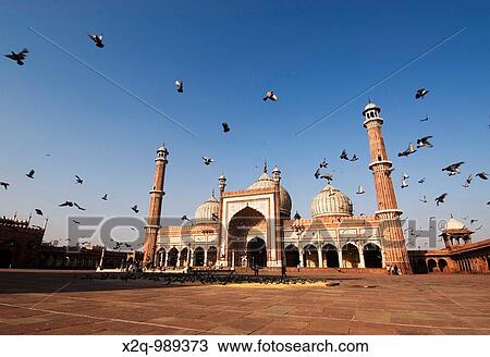 Jama Masjid Mosque Old Delhi India View Large Photo Image Stock Image - Jama Masjid Mosque Old Delhi India. Fotosearch