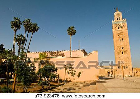 Stock Photograph - Jamaa Al Koutoubia, the famous mosque in Marrakesh, Morocco.. Fotosearch
