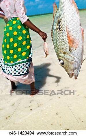 Picture - Jambiani beach, Fishermen Zanzibar Island Tanzania.. Fotosearch