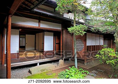 Stock Photography - Japan, Hida, Takayama, Kusakabe Heritage House, interior, garden,.. Fotosearch
