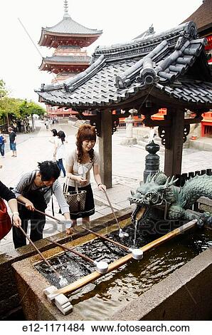 Japan, Kyoto, Kiyomizu temple, buddhist worship, washing before entering the temple. View Large Photo Image Picture - Japan, Kyoto, Kiyomizu temple, buddhist worship, washing before entering the temple.. Fotosearch