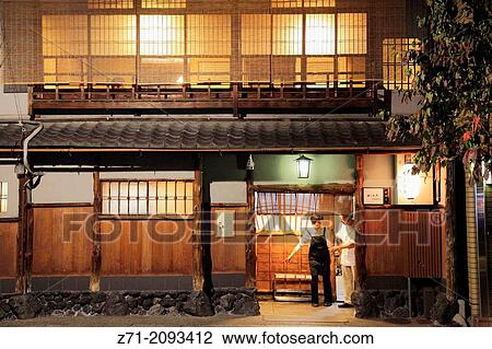 Japan, Kyoto, Pontocho, restaurant,. View Large Photo Image Stock Image - Japan, Kyoto, Pontocho, restaurant,.. Fotosearch