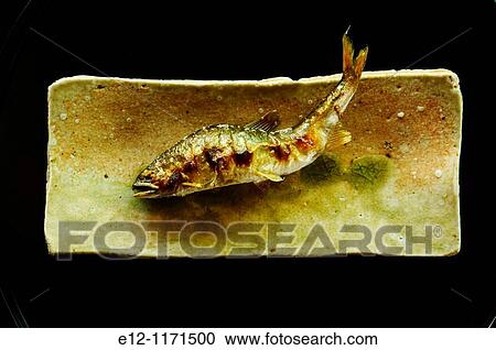 Japan, Kyoto, Ryotei Kitcho, ayu, dwarf truit grilled & acid sauce. View Large Photo Image Stock Image - Japan, Kyoto, Ryotei Kitcho, ayu, dwarf truit grilled & acid sauce.. Fotosearch