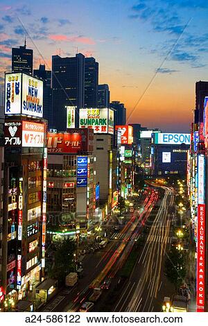 Japan-Oct. 2006, Tokyo City, Shinjuku District, Yasukuni Avenue View Large Photo Image Stock Image - Japan-Oct. 2006, Tokyo City, Shinjuku District, Yasukuni Avenue. Fotosearch