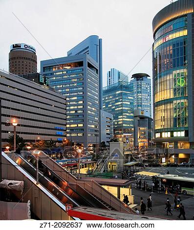 Japan, Osaka, Kita district, street scene,. View Large Photo Image Stock Photo - Japan, Osaka, Kita district, street scene,.. Fotosearch