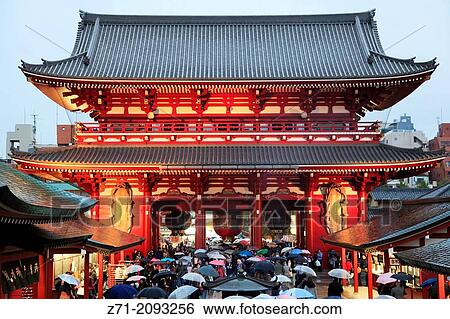 Japan, Tokyo, Asakusa, Sensoji Temple, Hozo-mon Gate,. View Large Photo Image Stock Photograph - Japan, Tokyo, Asakusa, Sensoji Temple, Hozo-mon Gate,.. Fotosearch