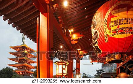 Stock Photography - Japan, Tokyo, Asakusa, Sensoji Temple, Pagoda,.. Fotosearch