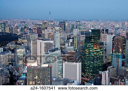 Japan-Tokyo City-Central Tokyo Skyline at sunset-Sky Tree Tower View Large Photo Image Stock Image - Japan-Tokyo City-Central Tokyo Skyline at sunset-Sky Tree Tower. Fotosearch
