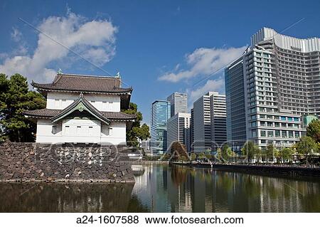 Japan-Tokyo City-Imperial Palace Wall and Marunouchi District View Large Photo Image Stock Photo - Japan-Tokyo City-Imperial Palace Wall and Marunouchi District. Fotosearch