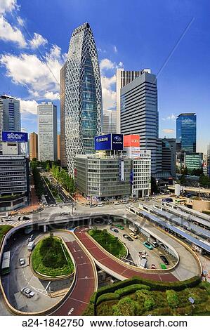 Japan, Tokyo City, Shinjuku District, sky scrapers at Shinjuku west side, Cocoon tower bldg View Large Photo Image Stock Image - Japan, Tokyo City, Shinjuku District, sky scrapers at Shinjuku west side, Cocoon tower bldg. Fotosearch
