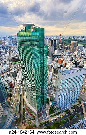 Japan, Tokyo City, Shiodome City Center View Large Photo Image Picture - Japan, Tokyo City, Shiodome City Center. Fotosearch