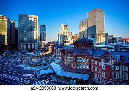 Japan, Tokyo City, The renewed Tokyo Station, and Marunouchi District. View Large Photo Image Stock Image - Japan, Tokyo City, The renewed Tokyo Station, and Marunouchi District.. Fotosearch