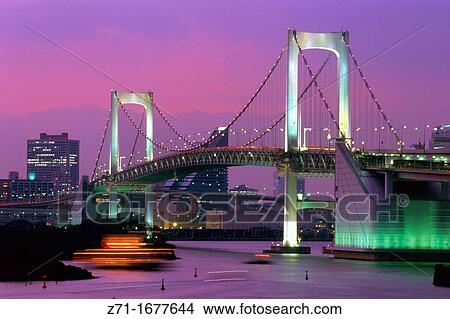 Japan Tokyo Rainbow Bridge View Large Photo Image Picture - Japan Tokyo Rainbow Bridge. Fotosearch