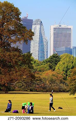 Japan, Tokyo, Shinjuku Gyoen National Garden, Shinjuku skyline, people,. View Large Photo Image Stock Photograph - Japan, Tokyo, Shinjuku Gyoen National Garden, Shinjuku skyline, people,.. Fotosearch