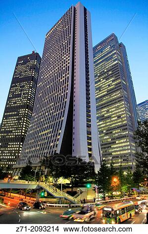 Japan, Tokyo, Shinjuku, skycrapers, street scene,. View Large Photo Image Picture - Japan, Tokyo, Shinjuku, skycrapers, street scene,.. Fotosearch