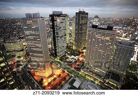 Japan, Tokyo, Shinjuku, skyline at night. View Large Photo Image Stock Photo - Japan, Tokyo, Shinjuku, skyline at night.. Fotosearch