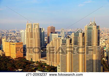 Japan, Tokyo, Shinjuku, skyline, skyscrapers, Metropolitan Government Building; Park Tower,. View Large Photo Image Stock Photo - Japan, Tokyo, Shinjuku, skyline, skyscrapers, Metropolitan Government Building; Park Tower,.. Fotosearch