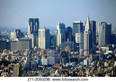 Japan, Tokyo, Shinjuku, skyline, general aerial view,. View Large Photo Image Stock Photograph - Japan, Tokyo, Shinjuku, skyline, general aerial view,.. Fotosearch