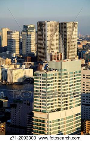Japan, Tokyo, skyline, harbor, aerial view,. View Large Photo Image Stock Image - Japan, Tokyo, skyline, harbor, aerial view,.. Fotosearch