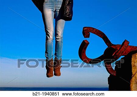 Japanese girl photographed by? The comb of the wind? (Peine del viento) sculptures by Eduardo Chillida at the foot of the Igeldo mountain, San Sebastian, Guipuzcoa, Euskadi, Spain View Large Photo Image Stock Image - Japanese girl photographed by? The comb of the wind? (Peine del viento) sculptures by Eduardo Chillida at the foot of the Igeldo mountain, San Sebastian, Guipuzcoa, Euskadi, Spain. Fotosearch