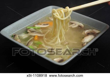 Stock Photo - Japanese Miso Soup with noodles. Fotosearch