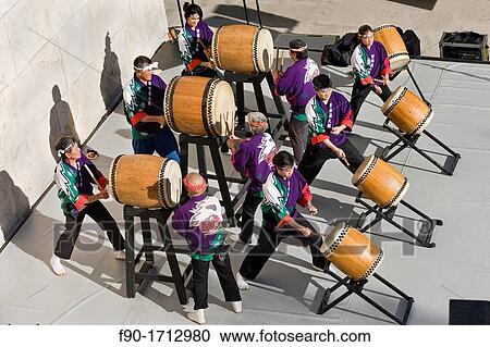 Japanese taiko drummers in Los Angeles, CA View Large Photo Image Stock Image - Japanese taiko drummers in Los Angeles, CA. Fotosearch