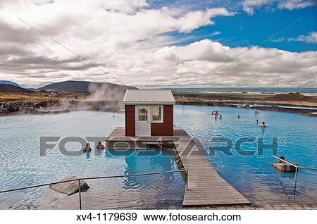Stock Photo - Jardbodin nature bath Geothermal Area Reykjahlid Iceland. Fotosearch