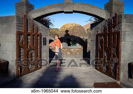 Picture - Jardin de Cactus (Cactus Garden) of Cesar Manrique.. Fotosearch