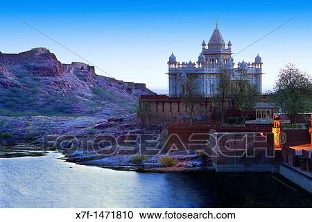 Stock Image - Jaswant Thada, 1899, Memorial to Maharaja Jaswant Singh II, Jodhpur, Rajasthan, India. Fotosearch