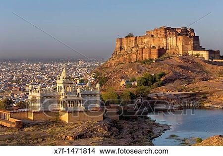 Jaswant Thada and Mehrangarh Fort, Jodhpur, Rajasthan, India View Large Photo Image Picture - Jaswant Thada and Mehrangarh Fort, Jodhpur, Rajasthan, India. Fotosearch